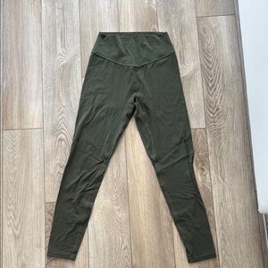 Olive Green High-Waisted Leggings
